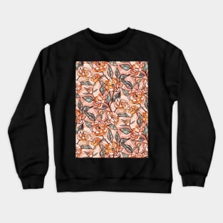 Chalk Pastel Peonies in Peach Pink Crewneck Sweatshirt